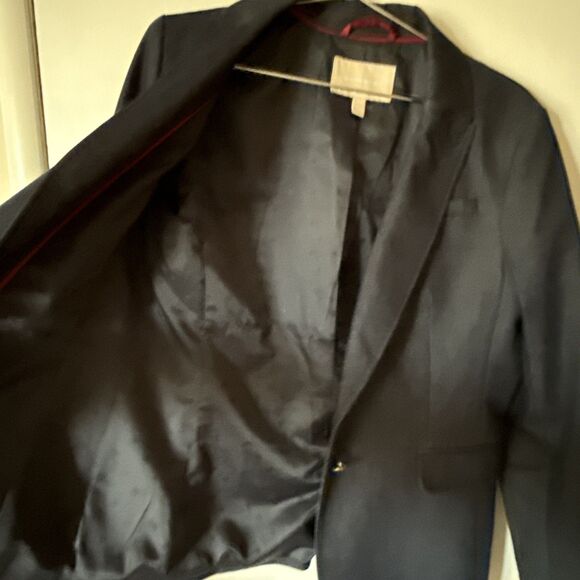 Banana Republic Blue Lined Button Stretch Blazer Jacket | Sz 12 Petit - Picture 6 of 11